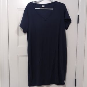 Classic Navy V-Neck Dress